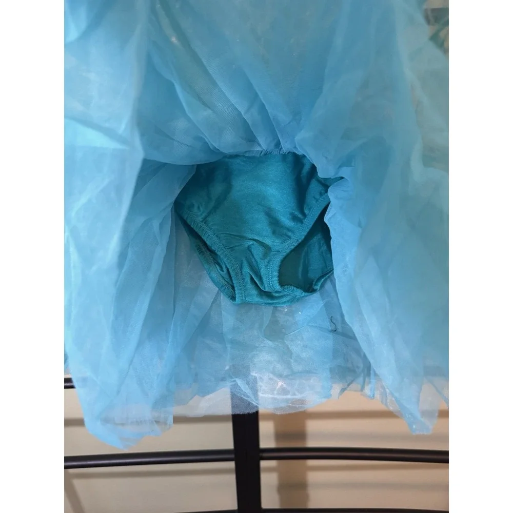 Revolution Dance Costume Blue Sequin Tutu Princess Ballerina Child's Size Medium